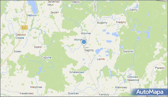 mapa Sągnity, Sągnity na mapie Targeo